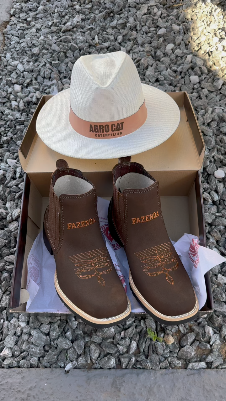 Men's Brown Low-Cut Leather Boots