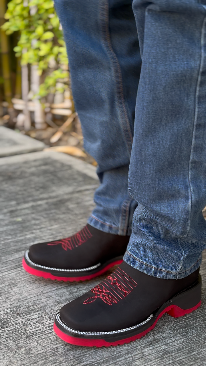 British Suede Square Toe Cowboy Boots