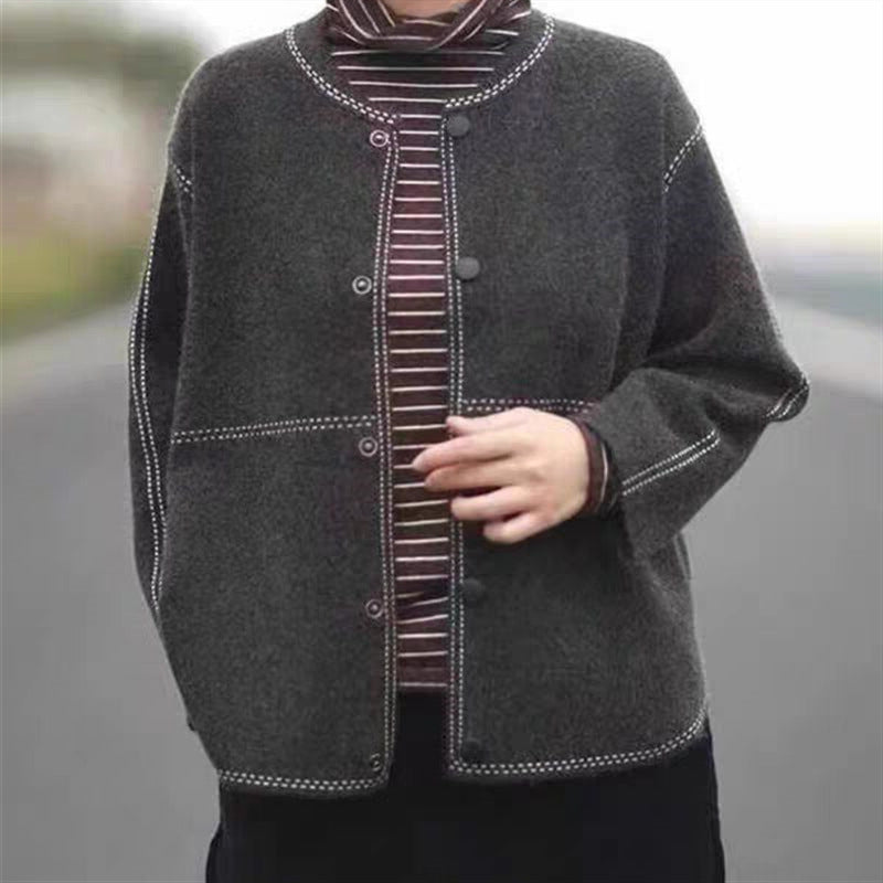 Women's Classic Knit Bomber Cardigan Jacket Top