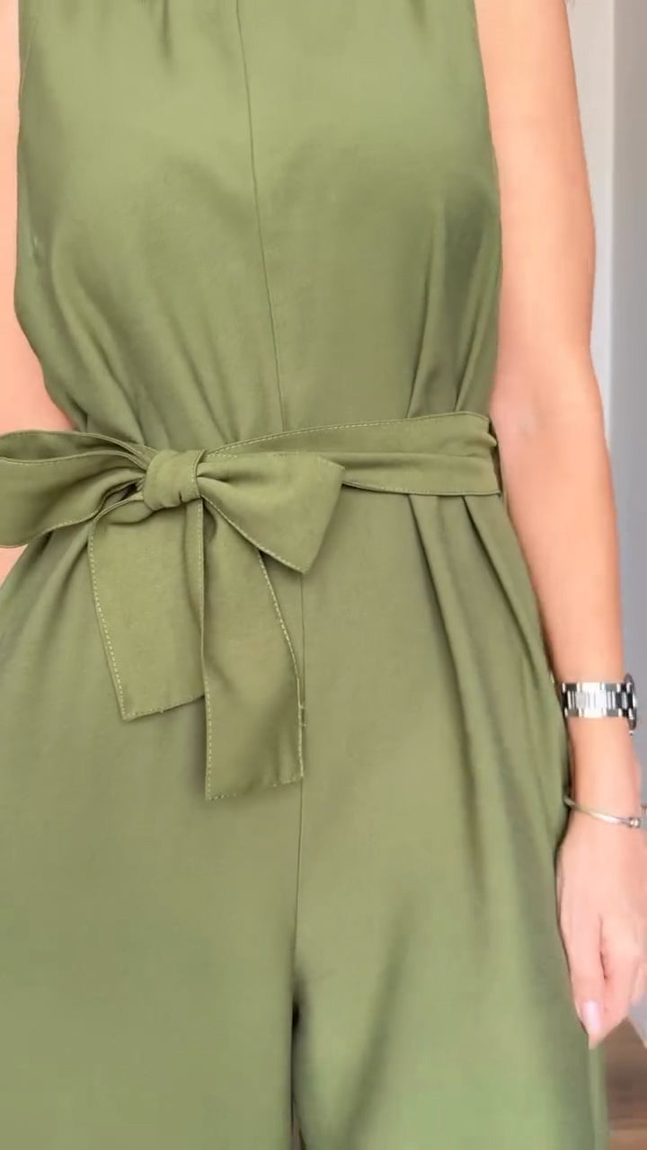 Women's Summer Sleeveless Silk Breathable Casual Jumpsuit