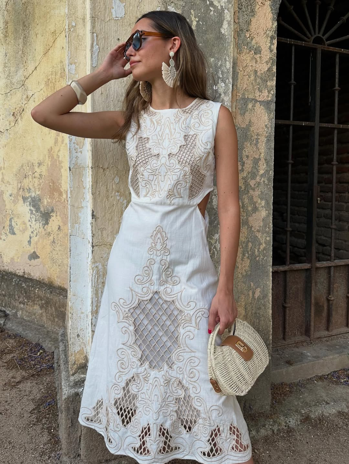 Garnet Embroidered Dress
