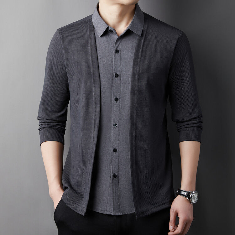 Fall 2025 New Arrival Men's Fake Two-Piece Shirt
