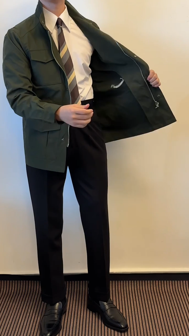 Premium Green Workwear Lapel Jacket
