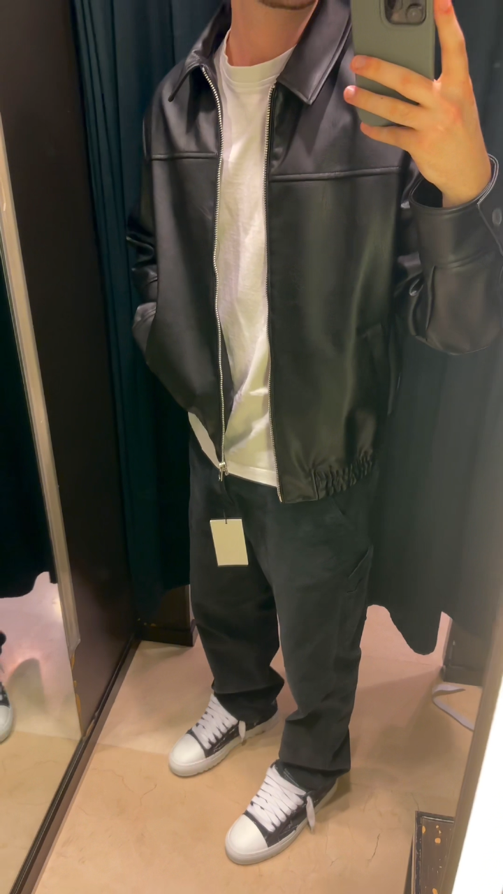Black Minimalist Leather Jacket