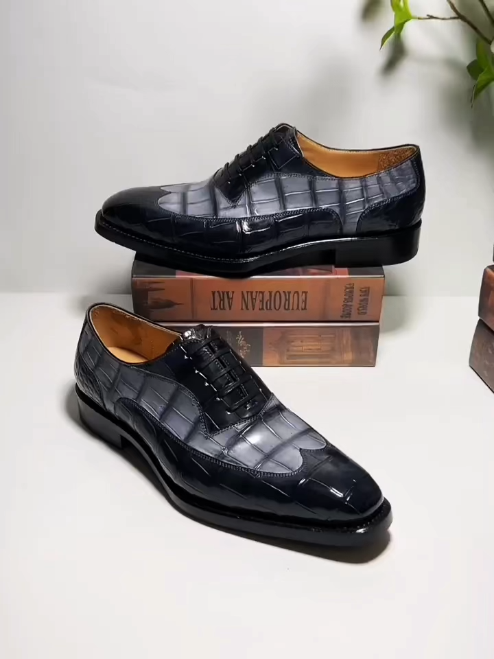 Men's Crocodile Leather Oxford Shoes