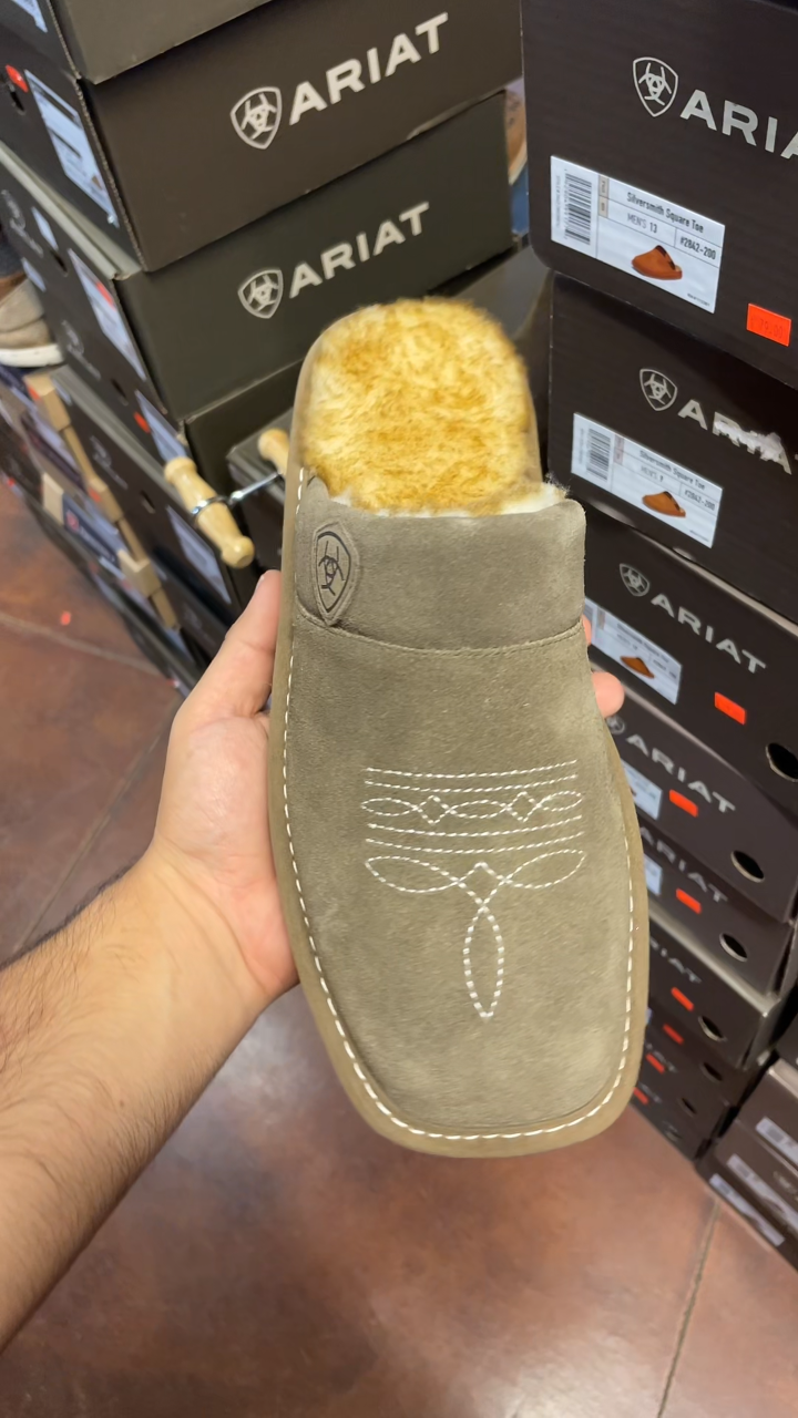 Men's Silversmith Suede Square Toe Slippers