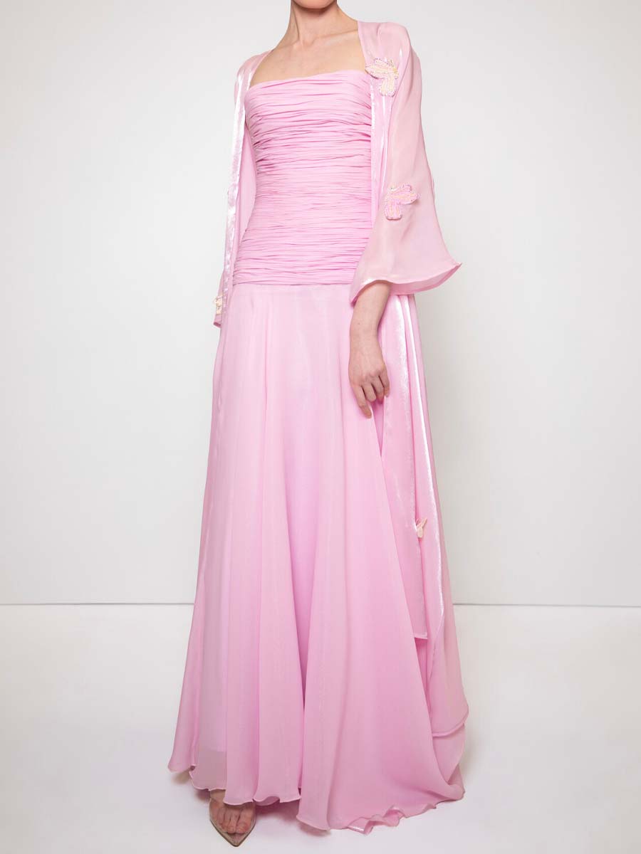 Elegant Butterfly Decorated Two Piece Dress