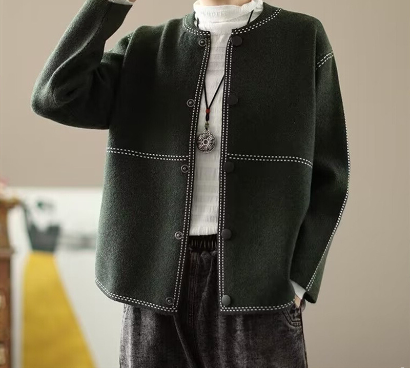 Women's Classic Knit Bomber Cardigan Jacket Top