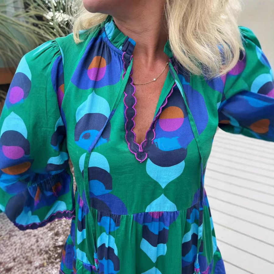 Adoreee Stitching Printing Dress