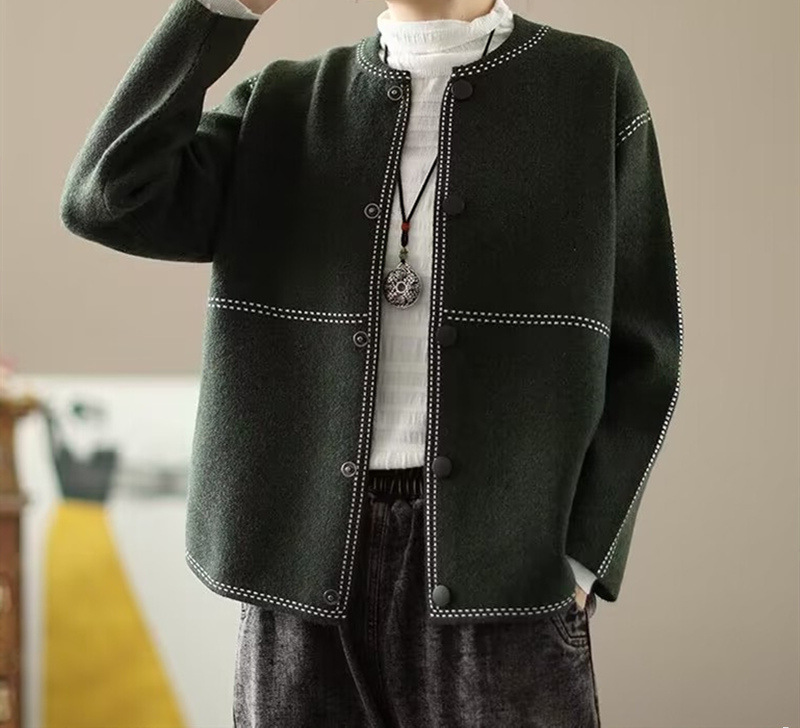 Women's Classic Knit Bomber Cardigan Jacket Top