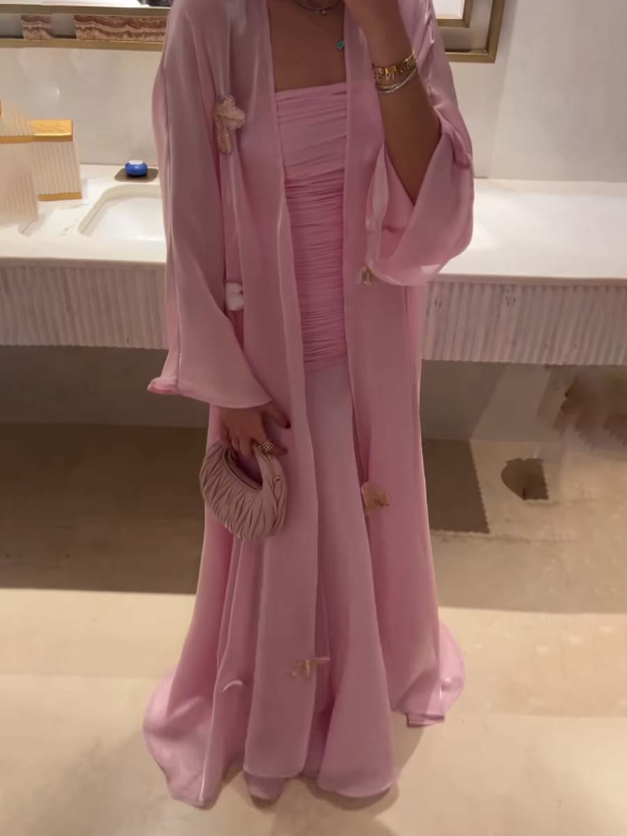Elegant Butterfly Decorated Two Piece Dress