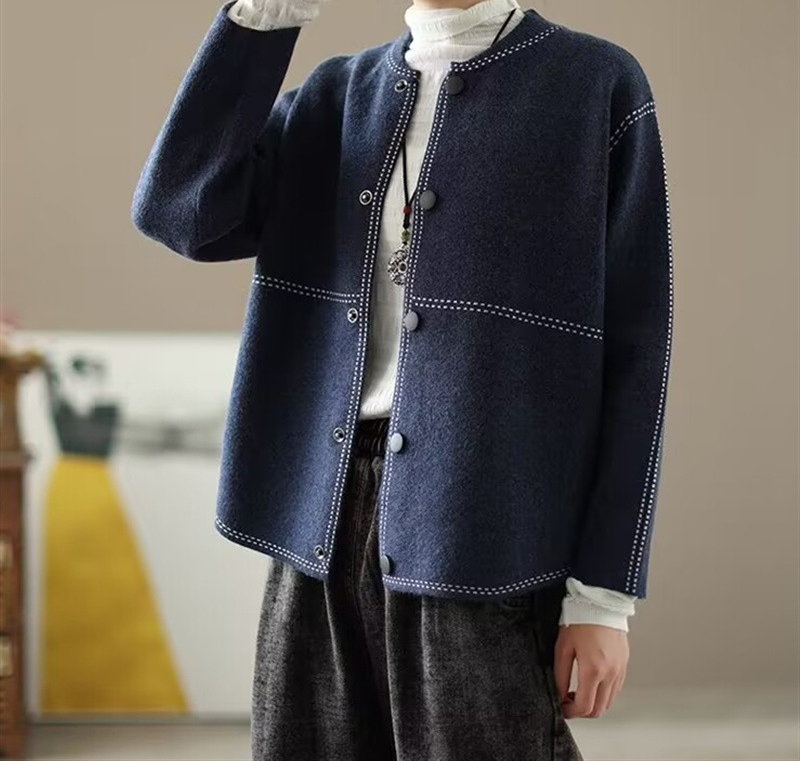 Women's Classic Knit Bomber Cardigan Jacket Top