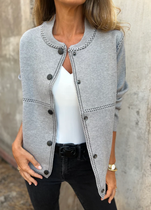 Women's Classic Knit Bomber Cardigan Jacket Top