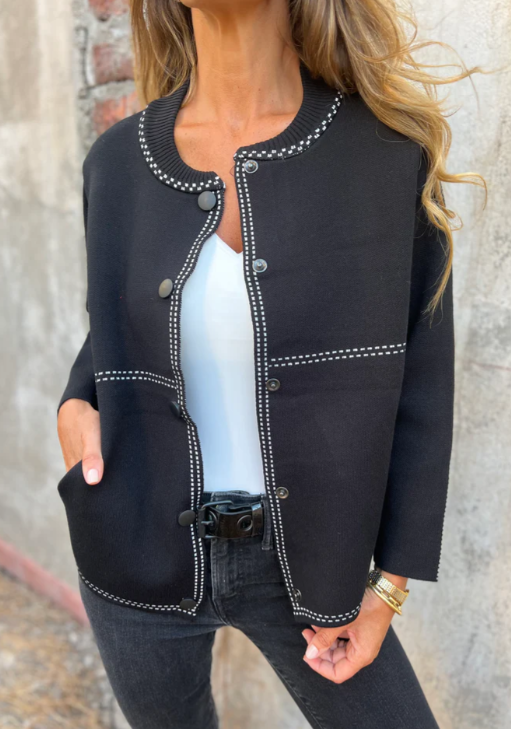 Women's Classic Knit Bomber Cardigan Jacket Top