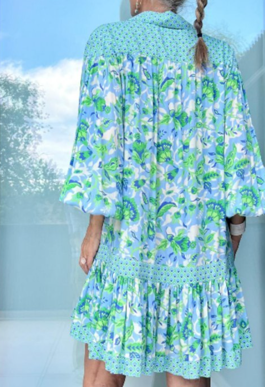 Boho Style Printed Short Dress