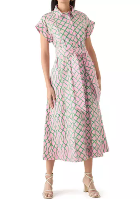 Chic Spring Printed Shirt Dress