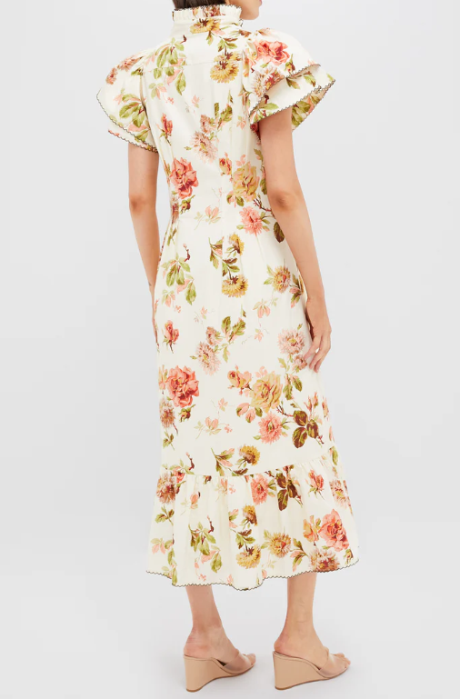 Chic Flying Sleeve Printed Dress