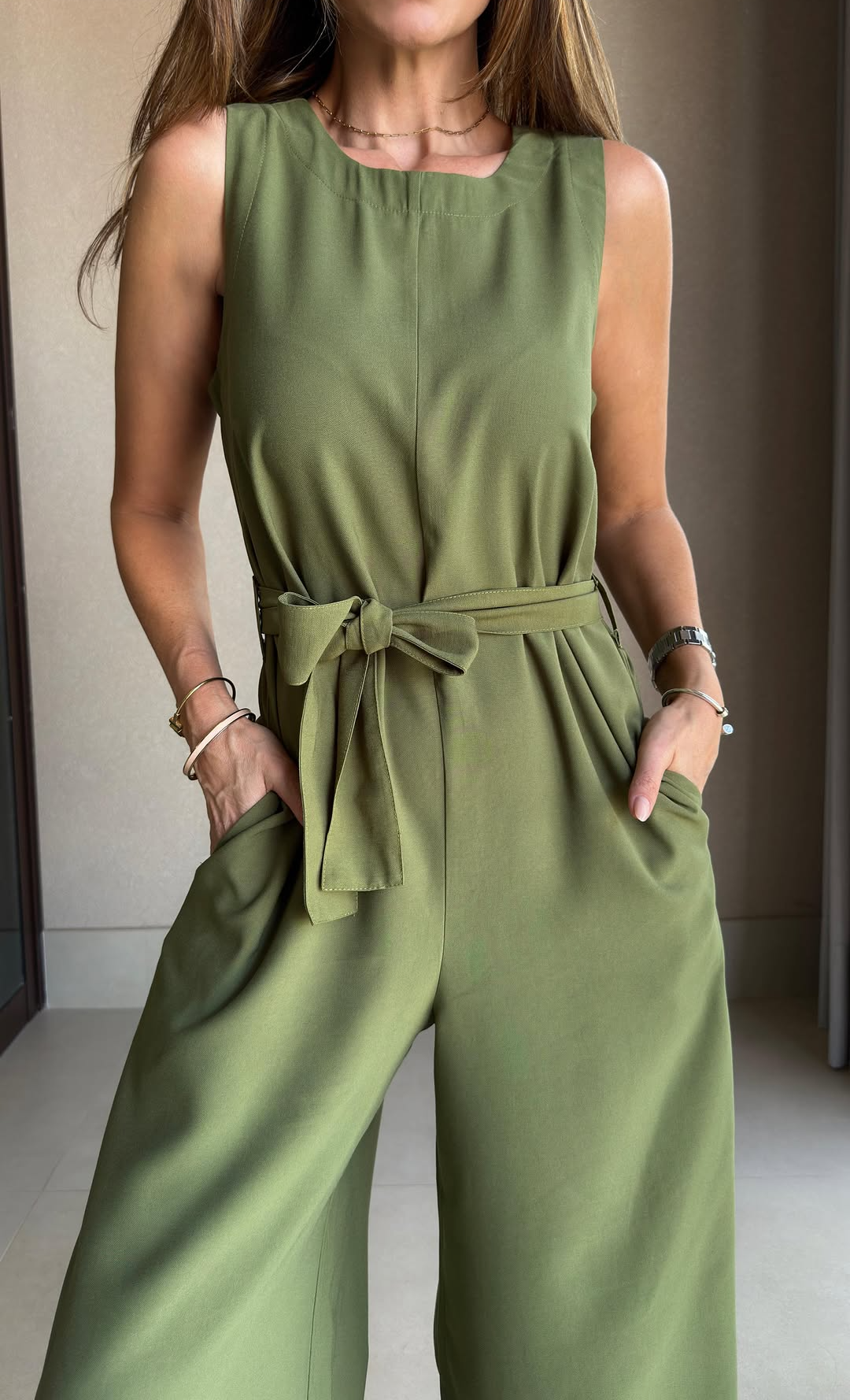 Women's Summer Sleeveless Silk Breathable Casual Jumpsuit
