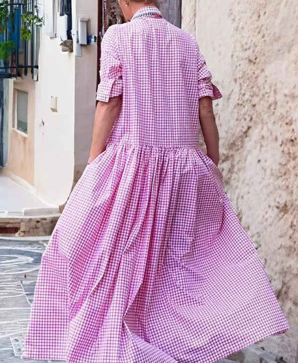 Comfy Oversize Check Dress