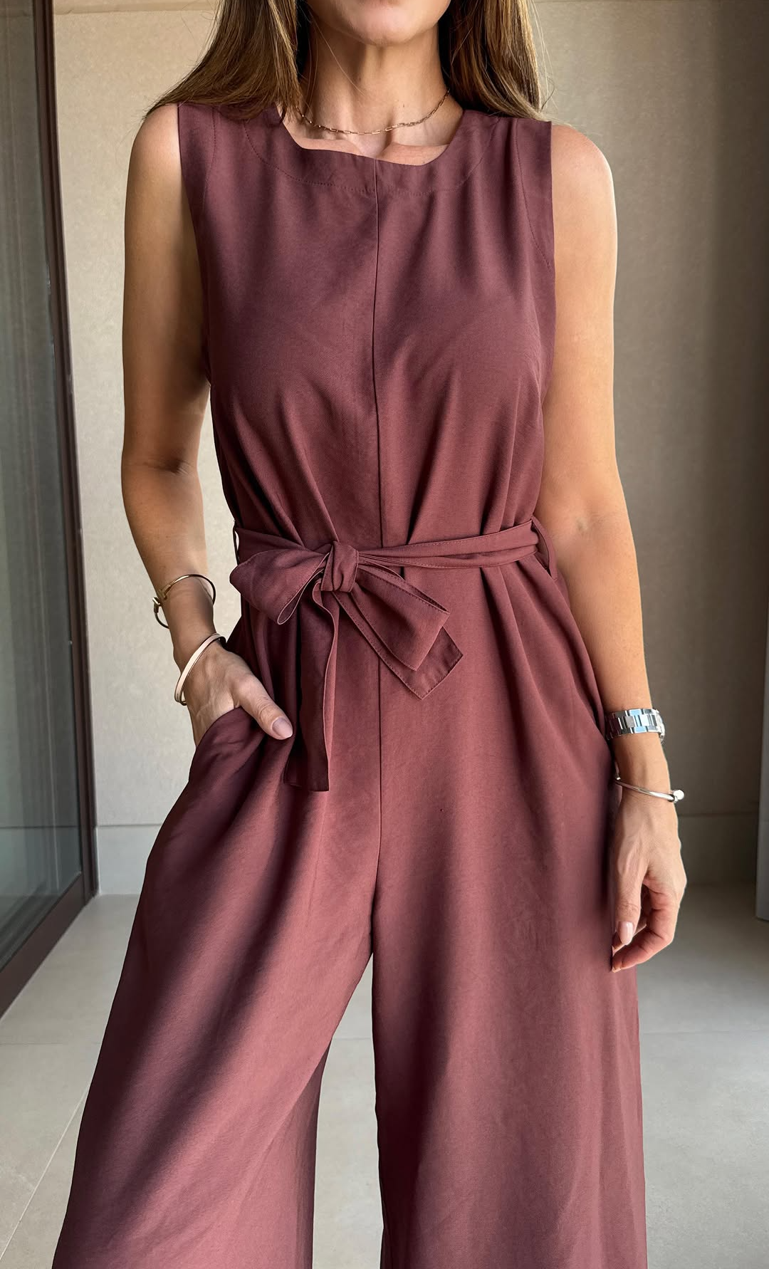Women's Summer Sleeveless Silk Breathable Casual Jumpsuit