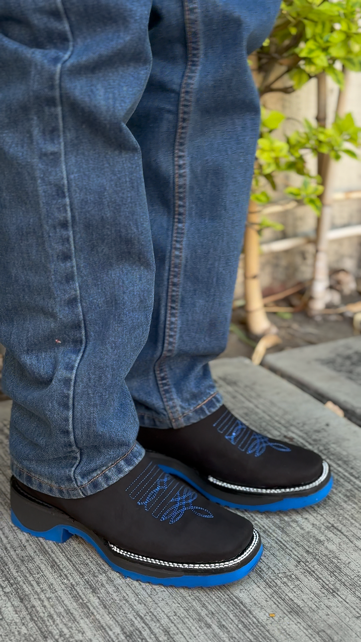 British Suede Square Toe Cowboy Boots