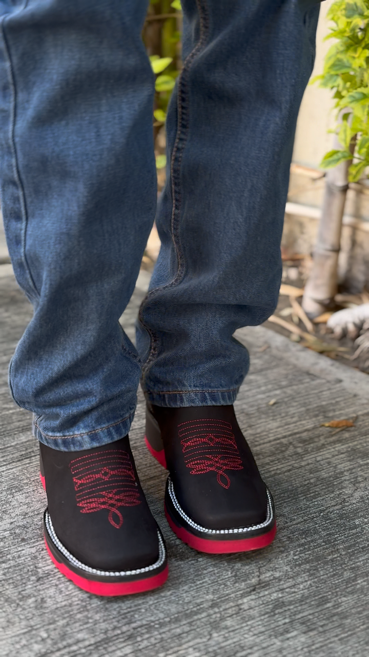 British Suede Square Toe Cowboy Boots