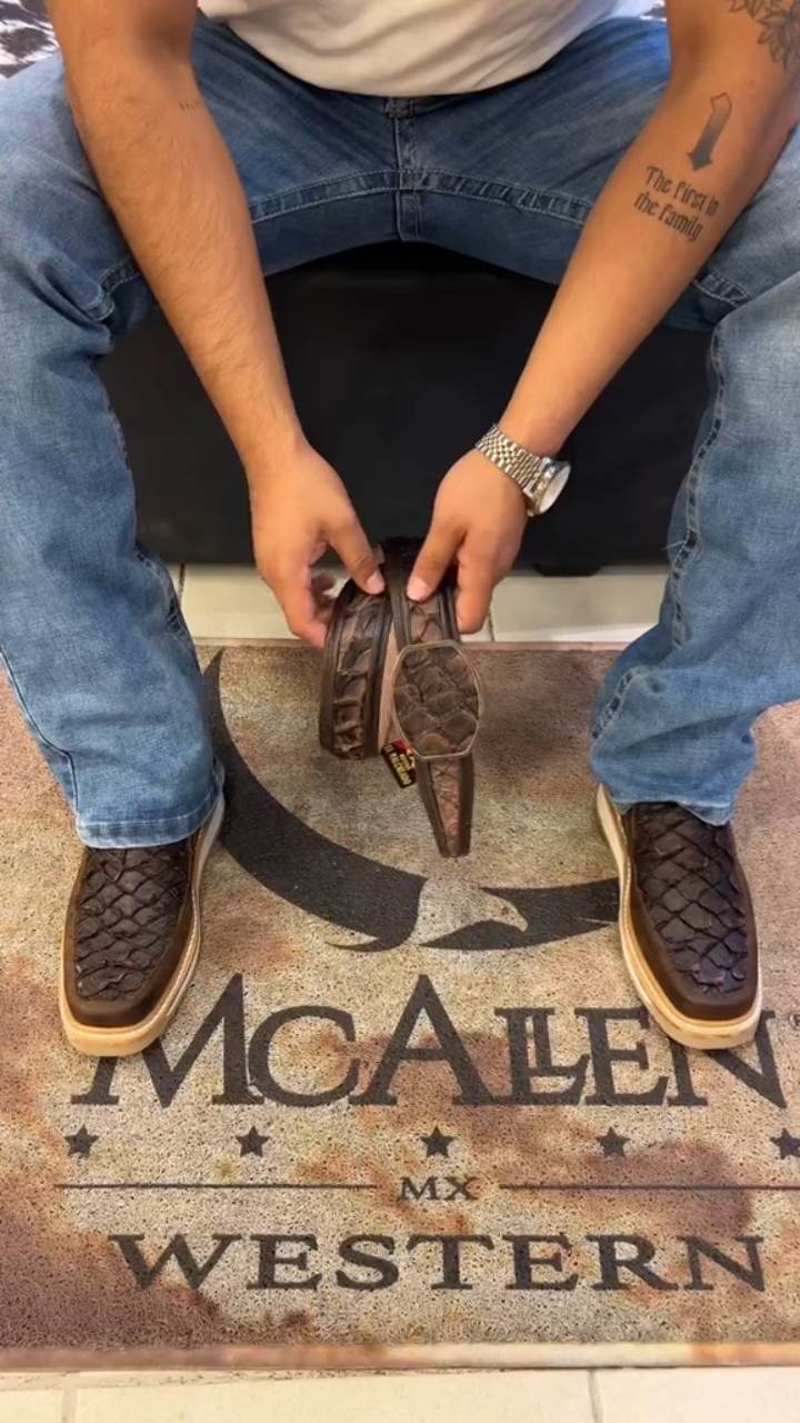 Men's Coffee Brown High-Top Double-Zip Shoes