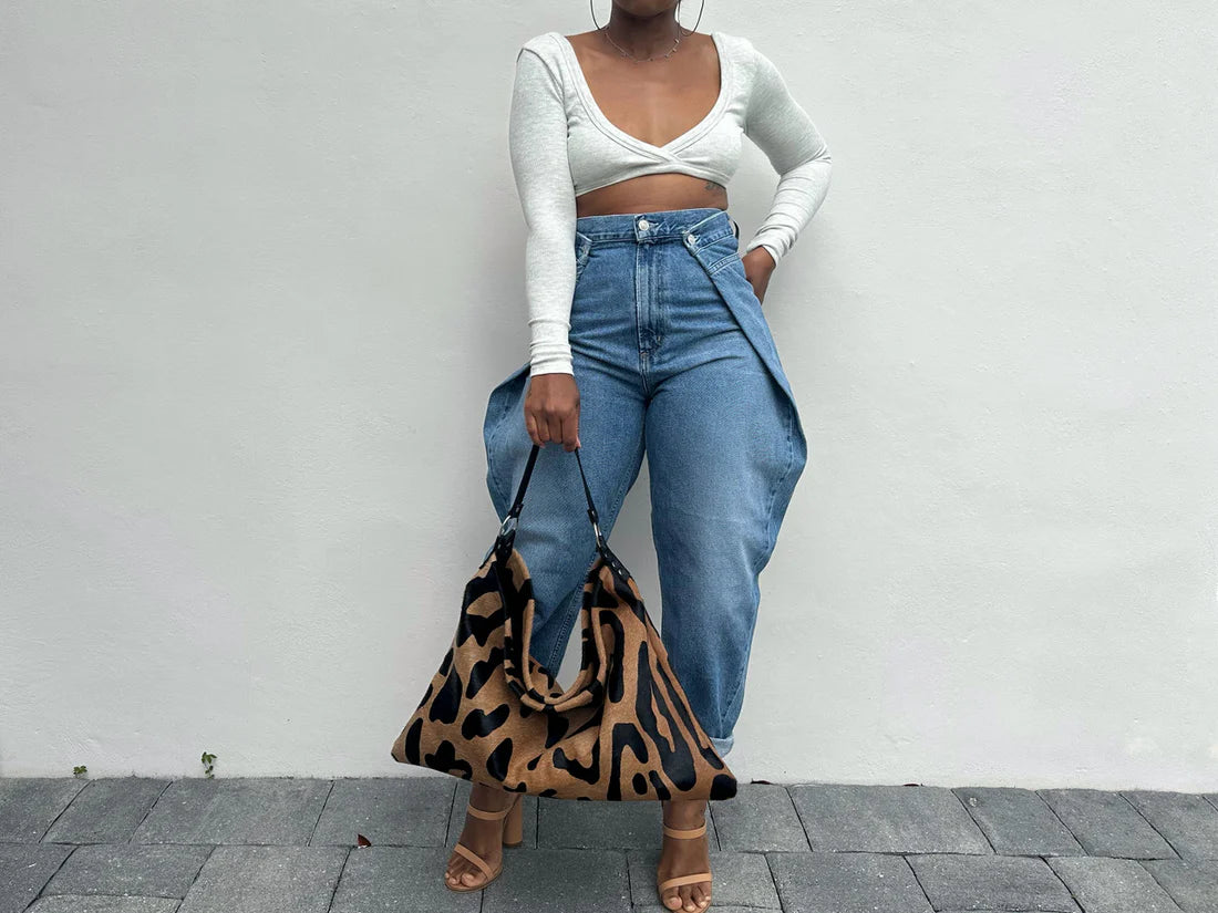 Jaguar print shoulder bag