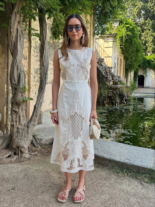 Garnet Embroidered Dress