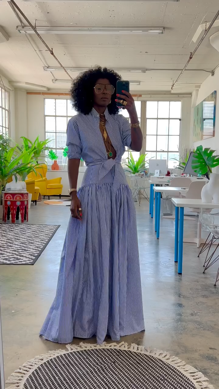 Women's Striped Long Skirt