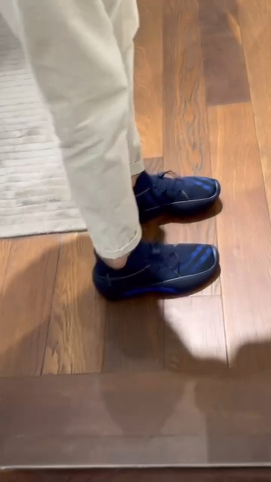 Black & Blue Check Knit Neptune Sneakers