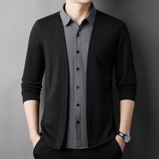 Fall 2025 New Arrival Men's Fake Two-Piece Shirt
