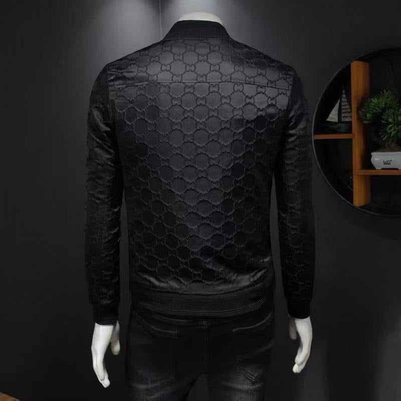 Thin Embroidered Badge Baseball Collar Jacket