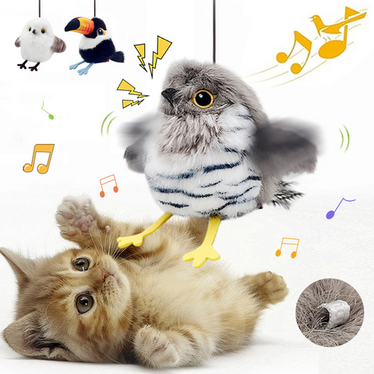 Electric cat toy simulation bird