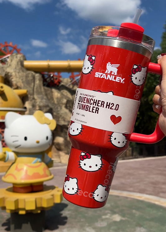 40oz Red Kitty Stainless Steel Vacuum Insulated Tumbler