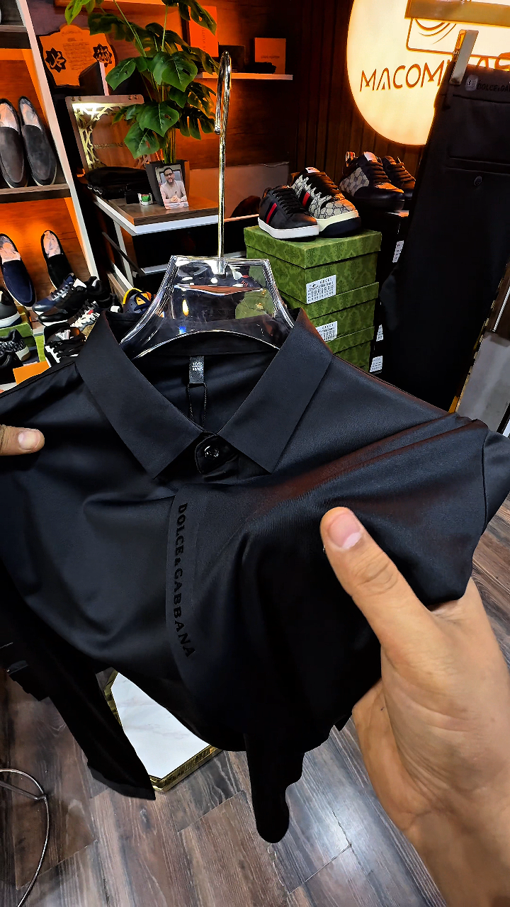 Men's Black Casual Business Dress Shirt
