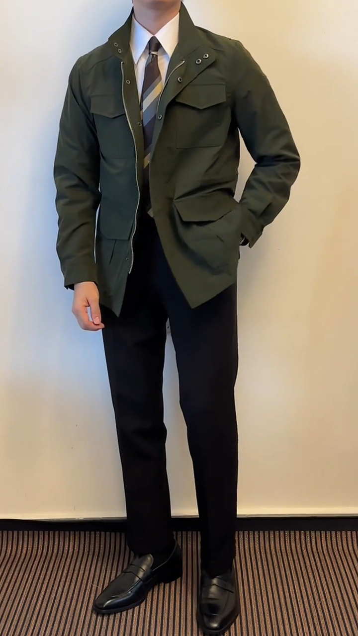 Premium Green Workwear Lapel Jacket