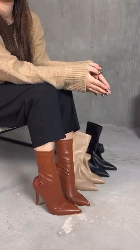 Women's High-Elasticity Cowhide Boots