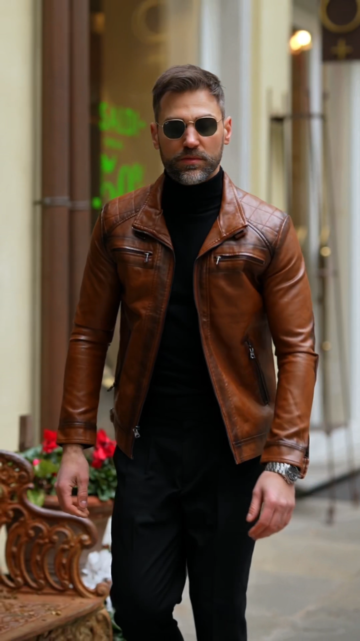 New Brown Leather Jacket