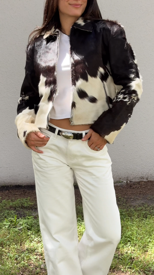 Animal-print Leather Evening Jacket