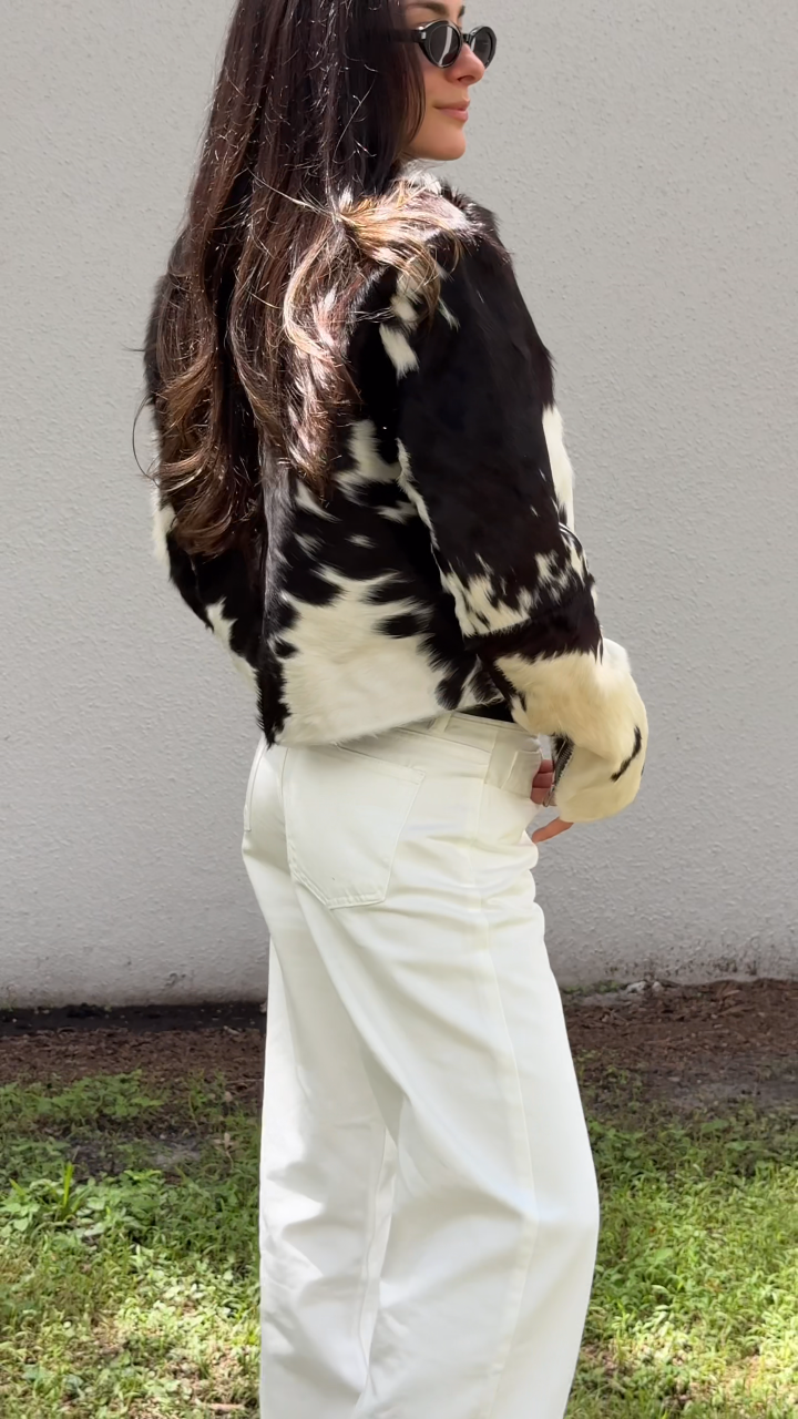 Animal-print Leather Evening Jacket