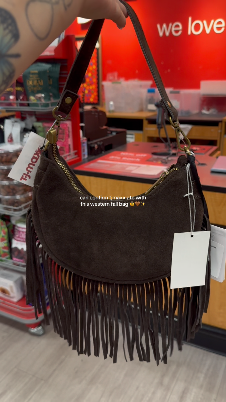 NAOMY FRINGE SUEDE BAG