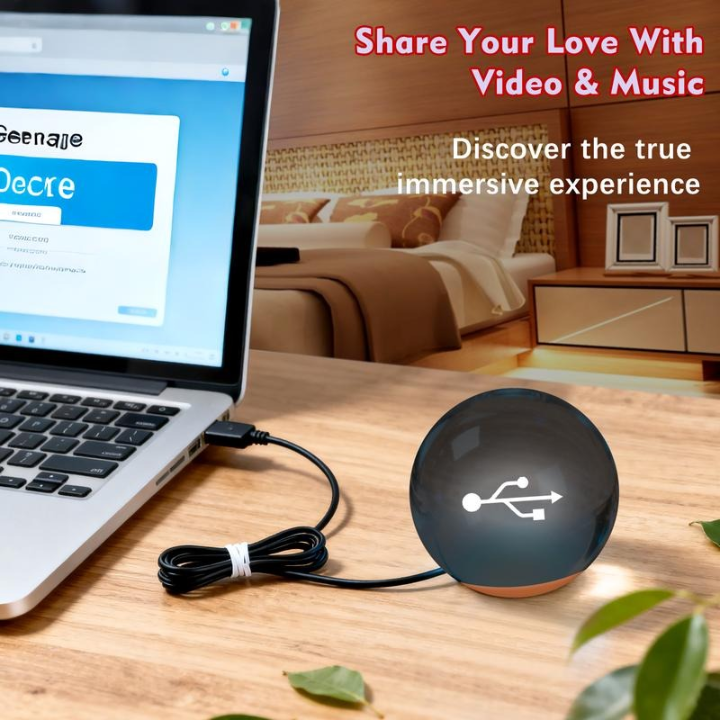 2.7" Crystal Ball Digital Photo Album Electronic ball– DIY Video Display Sphere – Customizable Gift with Electronic Screen – Great for Couples, Pets, Memories