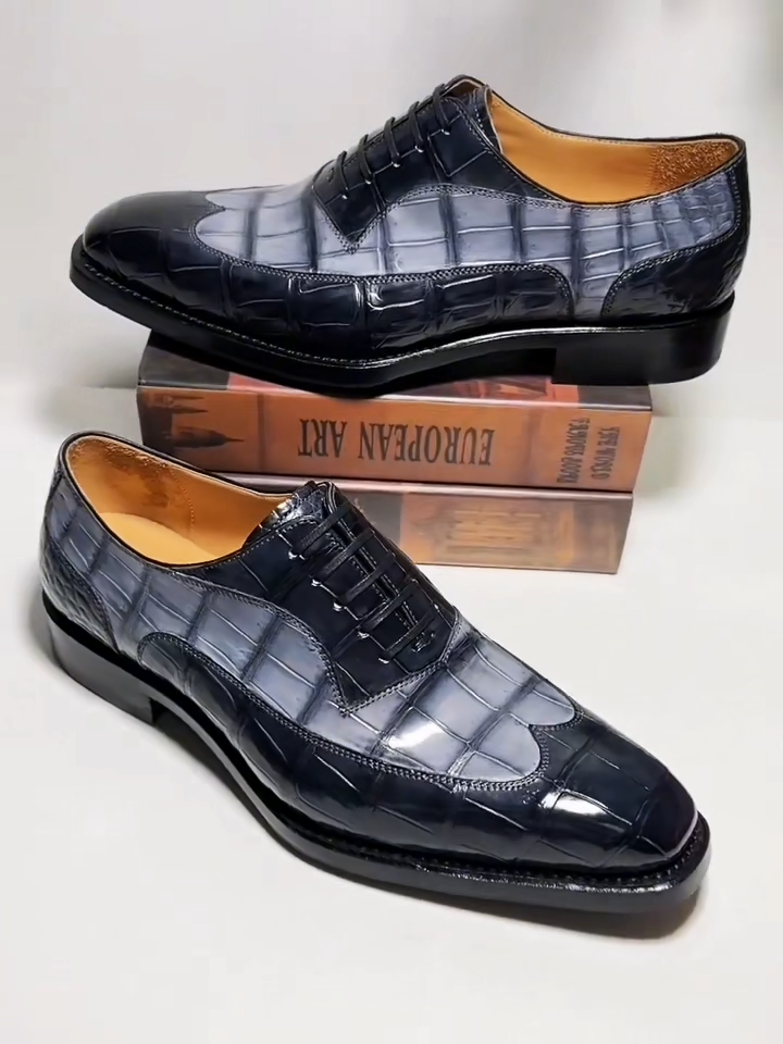 Men's Crocodile Leather Oxford Shoes