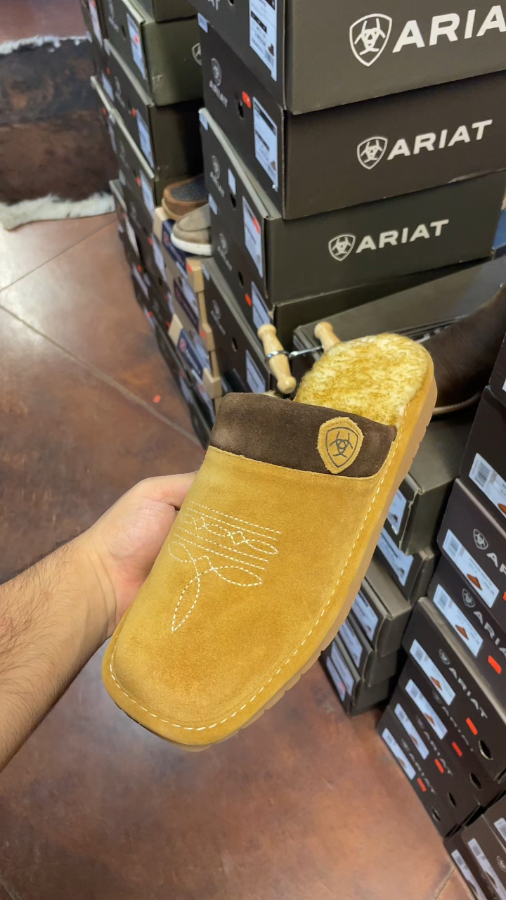 Men's Silversmith Suede Square Toe Slippers