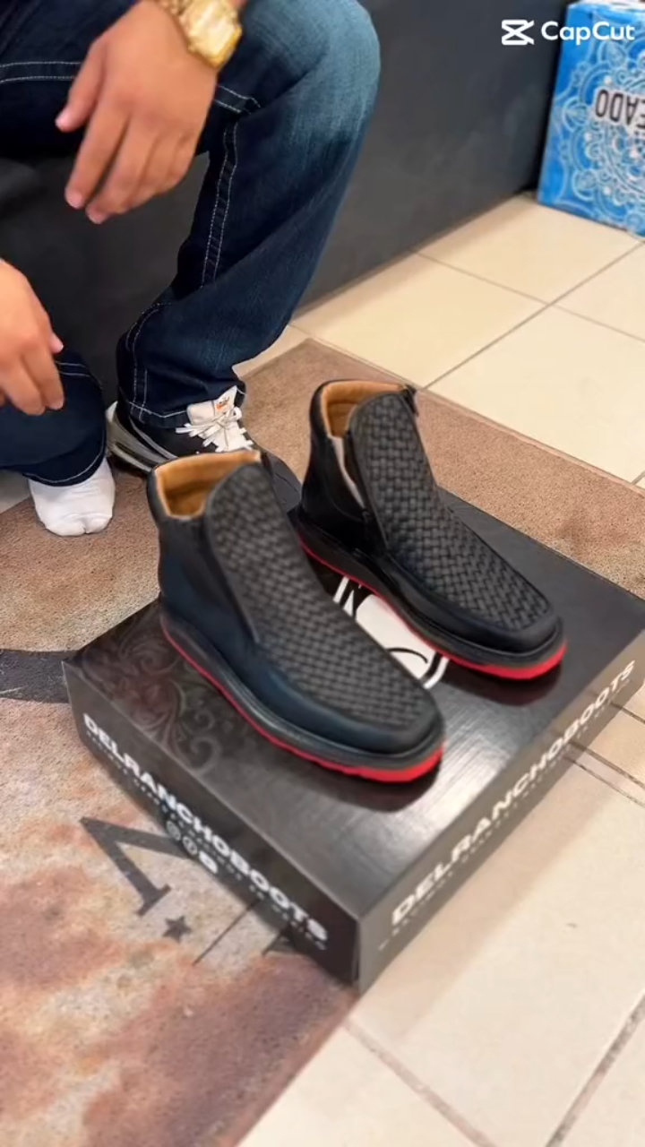 Men's Knit High-Top Dual-Zip Shoes