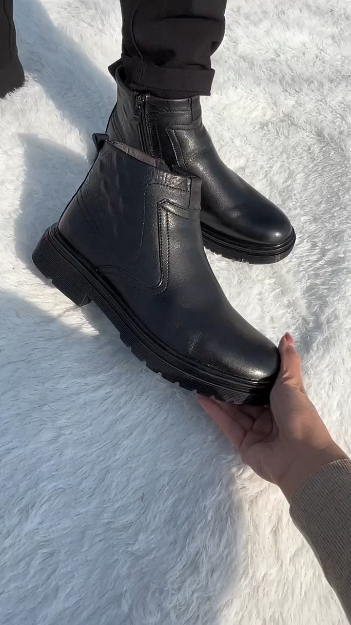 Hot-selling Men's Wool Zipper Ankle Boots