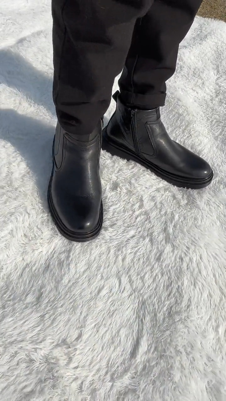 Hot-selling Men's Wool Zipper Ankle Boots