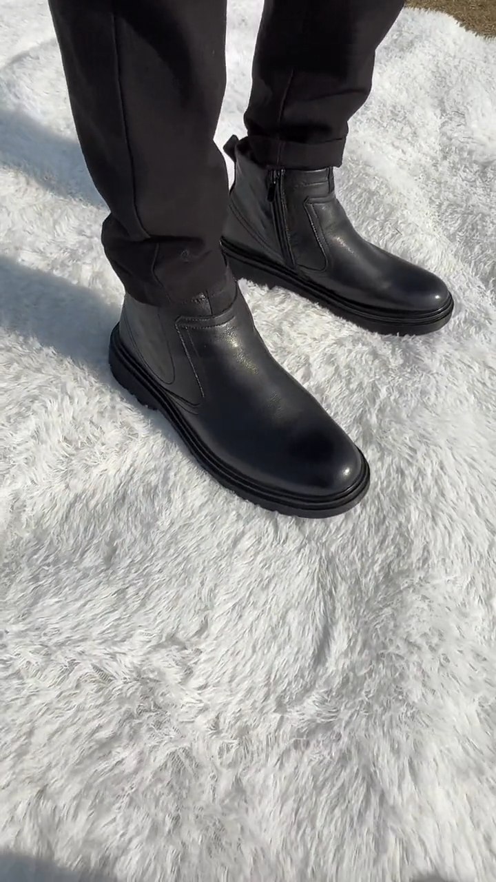 Hot-selling Men's Wool Zipper Ankle Boots