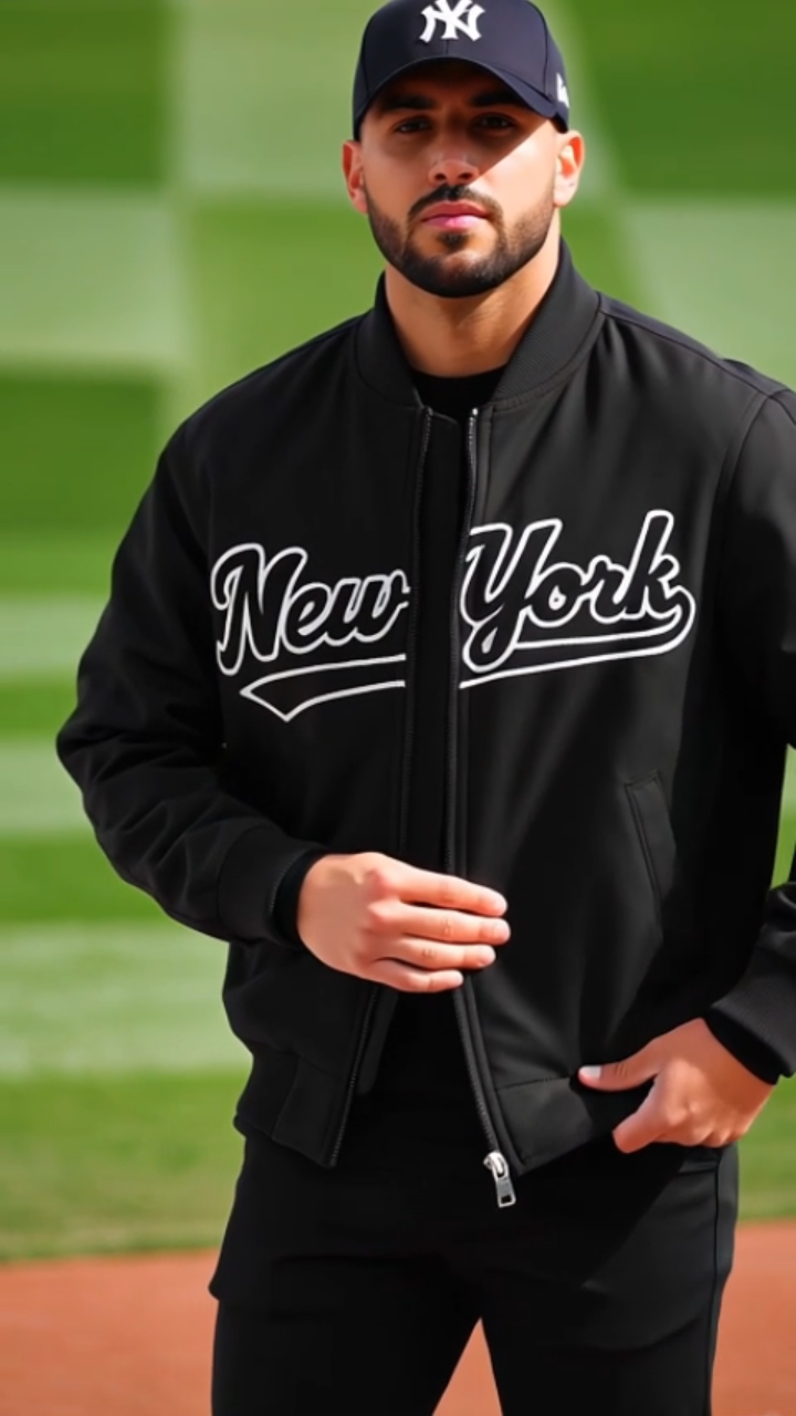 Letter Print Men's Lightweight Sports Jacket